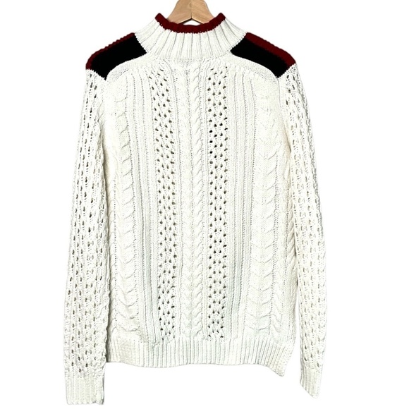 JOHN + JENN Super Soft Easy Care Acrylic Cable Knit Long Sleeve Sweater US Sz S - Picture 3 of 8